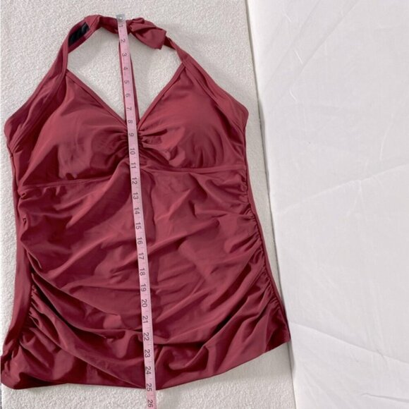 5/$25 Women’s Burgundy Red Halter Style Tankini Top Swim Top XL - Picture 11 of 13